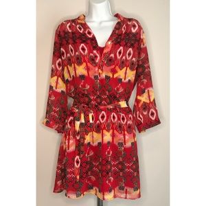 MYMICHELLE Large Red & Yellow Dress